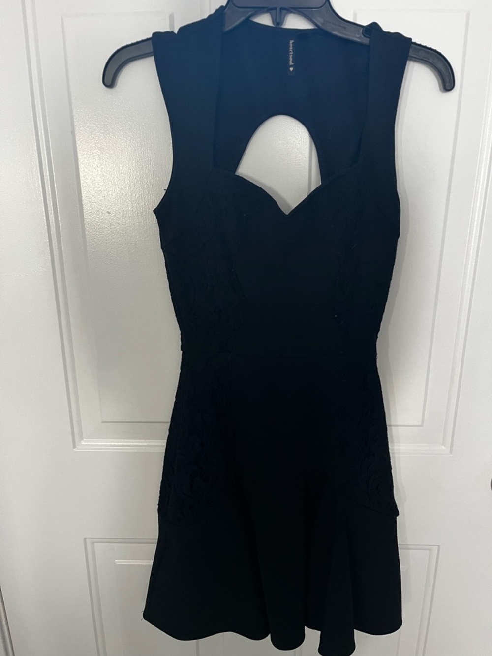 HeartSoul Black Sleeveless Mini Dress with Front Keyhole